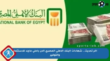آخر تحديث.. شهادات البنك الأهلي المصري الآن بأعلى عائد للاستثمار والتوفير